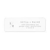 Boho Chic Silver Grey Monogram Address Labels (Vorne)