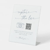 Boho Chic Slate Blue Capture the Liebe Wedding Sockelschild (Vorderseite)