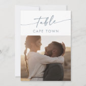 Boho Chic Slate Blue Foto Tischnummern (Rückseite)