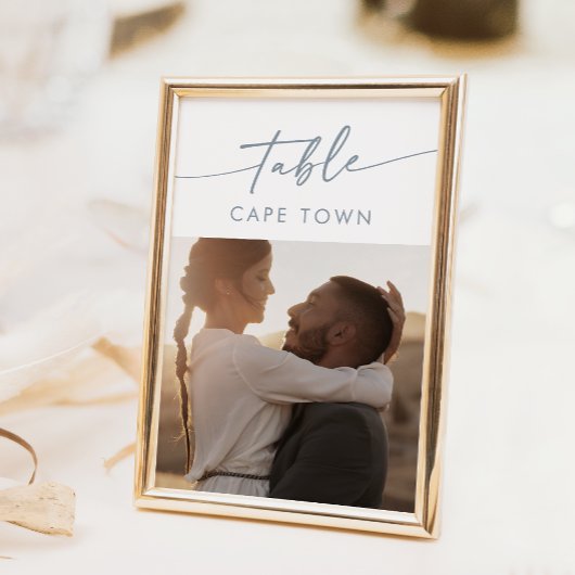 Boho Chic Slate Blue Foto Tischnummern