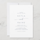 Boho Chic Slate Blue Lässiges Foto Hochzeit Einladung (Vorderseite)