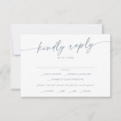 Boho Chic Slate Blue Menü Auswahl RSVP Karte (Vorderseite)