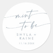 Boho Chic Slate Blue Minze zu sein Gefallen Aufkle Runder Aufkleber (Vorderseite)