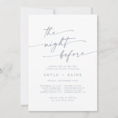 Boho Chic Slate Blue Probe Dinner Einladung (Vorderseite)