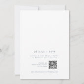 Boho Chic Slate Blue QR Code Französisch Hochzeit Einladung (Rückseite)