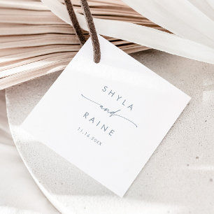 Boho Chic Slate Blue Wedding Geschenkanhänger
