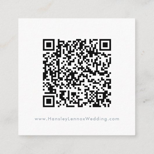 Boho Chic Slate Blue Wedding QR Code UAWG Begleitkarte (Rückseite)