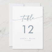 Boho Chic Slate Blue Wedding Tischnummern (Rückseite)