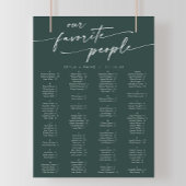 Boho Chic Smaragdgrün Druckbare Sitzordnung Poster