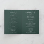 Boho Chic Smarald Green wir falten Hochzeit Programm (Innenseite)