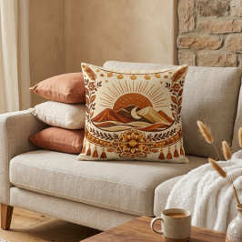 Boho-Chic-Sonne & Berg Kissen