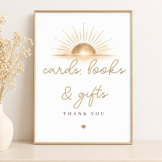 Boho Chic Sonnenschein-Baby-Party Bücher Geschenke Poster