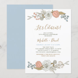 Boho Chic Spring Floral 10. Hochzeitstag Einladung