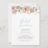 Boho Chic Spring Floral Bridal Luncheon Dusche Inv Einladung (Vorderseite)