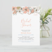 Boho Chic Spring Floral Bridal Polterabend Invi Einladung (Stehend Vorderseite)