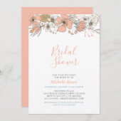 Boho Chic Spring Floral Bridal Polterabend Invi Einladung (Vorne/Hinten)