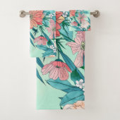 Boho chic spring garden Blume Illustration Badhandtuch Set (Insitu)