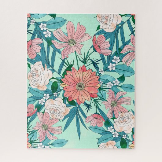 Boho chic spring garden Blume Illustration Puzzle (Vertikal)
