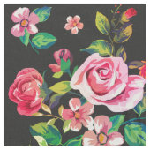 Boho Chic spring Rose Blumenmuster Stoff (Nahaufnahme)