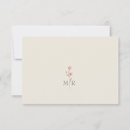 Boho Chic Spring Wedding RSVP Card Karte (Rückseite)