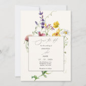 Boho Chic Spring Wildblumen Einladung Hochzeit (Vorderseite)