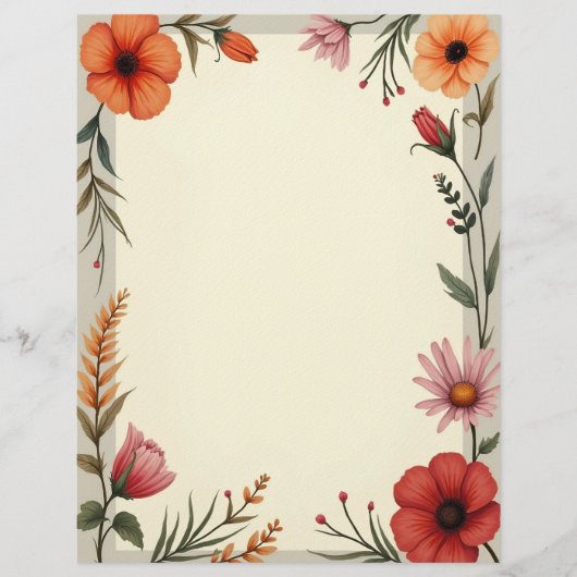 Boho Chic Stationery Paper Briefbogen (Vorderseite)