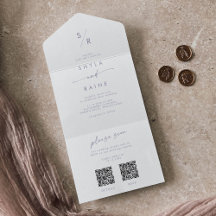 Boho-Chic-Staubig-Lila-Doppel-QR-Code-Hochzeit