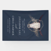 Boho Chic Steer Skull Einladung zur Hochzeit Banner (Horizontal)