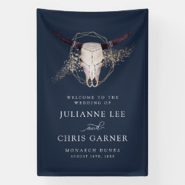 Boho Chic Steer Skull Einladung zur Hochzeit Banner