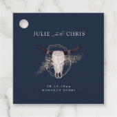 Boho Chic Steer Skull Wedding Geschenkanhänger (Vorderseite)