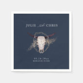Boho Chic Steer Skull Wedding Serviette (Vorderseite)