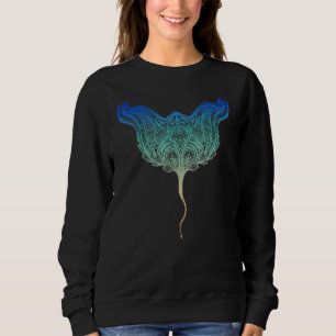 Boho Chic Stingray Surrealist Animal Totem Sea Cr Sweatshirt
