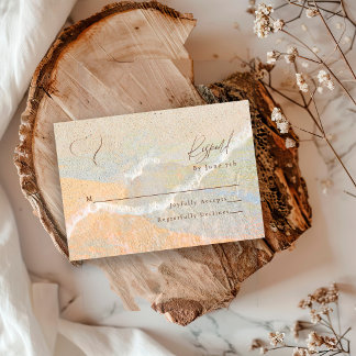 Boho-Chic-Strand-Herz-Ziel-Hochzeit RSVP Karte