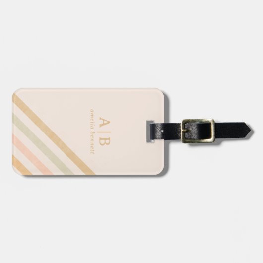 Boho Chic Stripe | Earth Tongram Gepäckanhänger (Vorderseite horizontal)