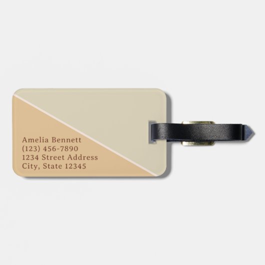 Boho Chic Stripe | Earth Tongram Gepäckanhänger (Rückseite horizontal)