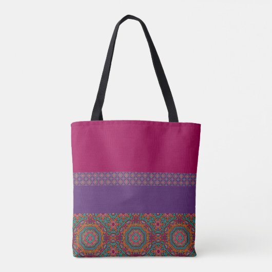 Boho-Chic Style Vibranding Muster Tote Bag Tasche (Rückseite)