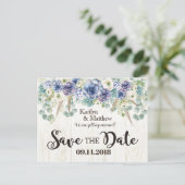 Boho Chic succulent Eucalyptus Save the Date Ankündigungspostkarte (Stehend Vorderseite)