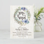Boho Chic Succulents Eukalyptus Rustic Wedding Einladung (Stehend Vorderseite)