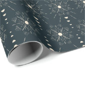 Boho Chic Sunburst in Dark Navy Blue Geschenkpapier (Rolleneckpunkt)
