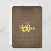 BOHO Chic Sunflower Eukalyptus Leaf Wedding Einladung (Rückseite)