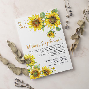 Boho Chic Sunflowers Muttertag Einladung