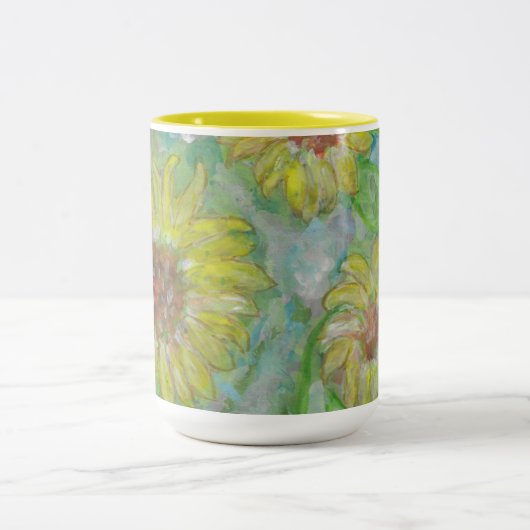 Boho Chic Sunflowers Wasserfarbe Art 15 oz Tasse (Mittel)