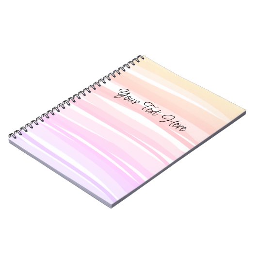 Boho Chic Sunset Ombre Abstrakte Linien Notizblock (Linke Seite)