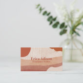 Boho Chic Terracotta Abstrakt QR-Code Visitenkarte (Stehend Vorderseite)