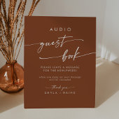 Boho Chic Terracotta Audio Guestbook Wedding Sockelschild