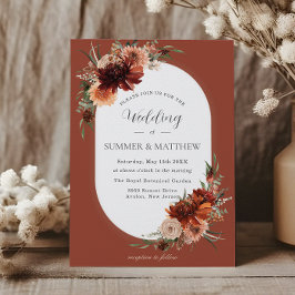 Boho Chic Terracotta Burnt Orange Rust Wedding Einladung