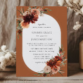 Boho Chic Terracotta Burnt Orange Rust Wedding Einladung