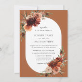 Boho Chic Terracotta Burnt Orange Rust Wedding Einladung (Vorderseite)