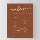 Boho Chic Terracotta DIY Wedding Welcome Timeline Poster