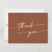 Boho Chic Terracotta Flat Wedding Dankeskarte (Vorderseite)